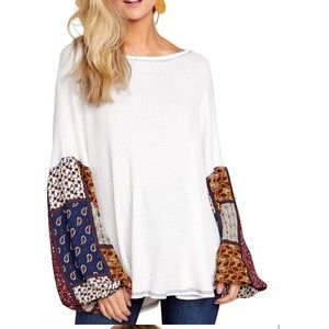 *NEW* Printed Bishop Sleeve Thermal Top